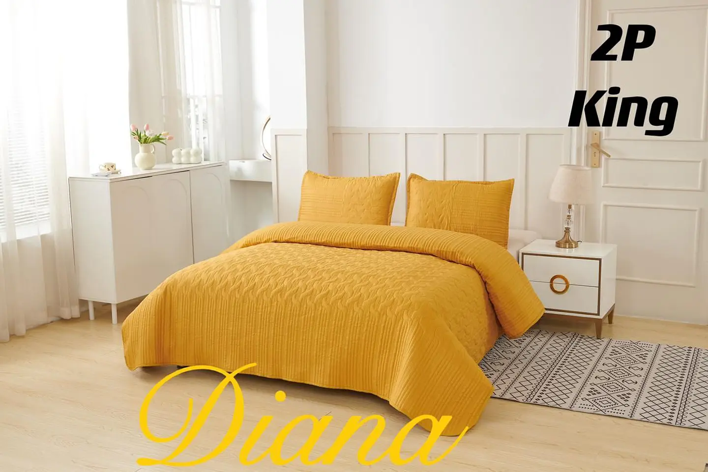 Cubrecama Quilt de Verano 2.0 Plaza Premium Amarillo 1
