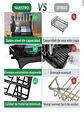 Escurridor Secaplatos NEGRO Secador De Platos Vajilla RESISTENTE - Miniatura 5