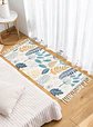 JUEGO DE 2 BAJADA DE CAMA ALFOMBRA DE LINO 60 X 130 CM - Miniatura 3
