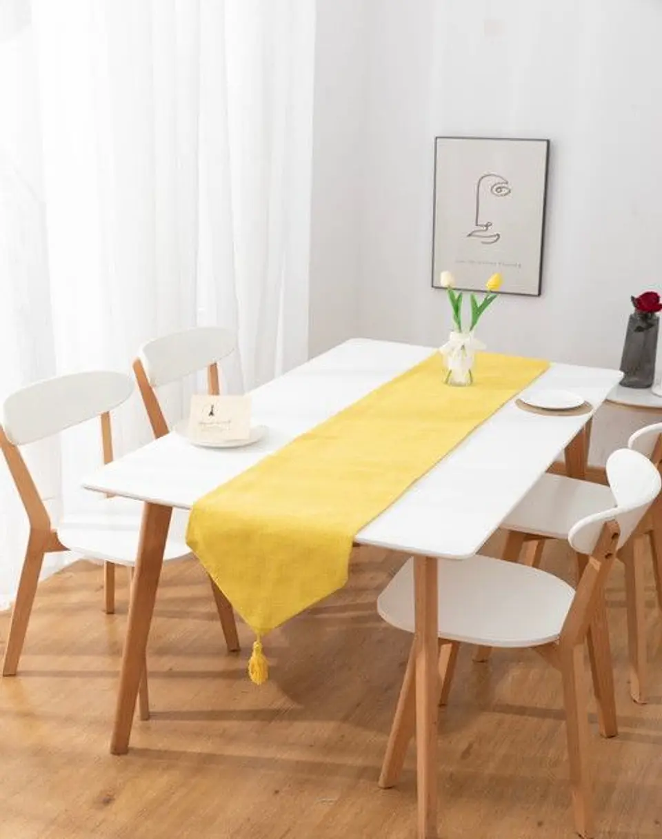 CAMINO DE MESA DE LINO 33 X 180cm Amarillo 3