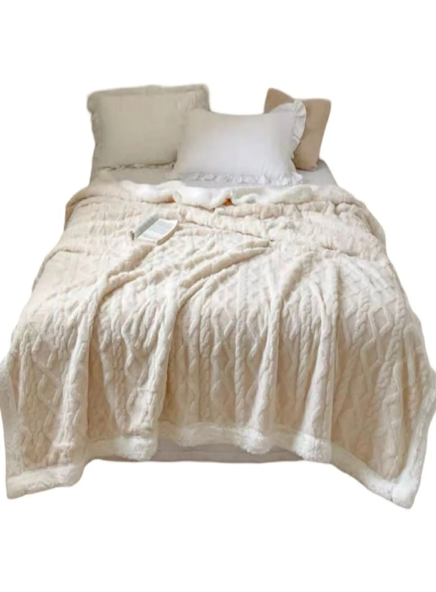 FRAZADA DE PLUSH Y SHERPA ELEGANTE 1