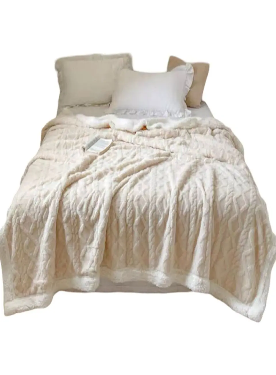FRAZADA DE PLUSH Y SHERPA ELEGANTE 1