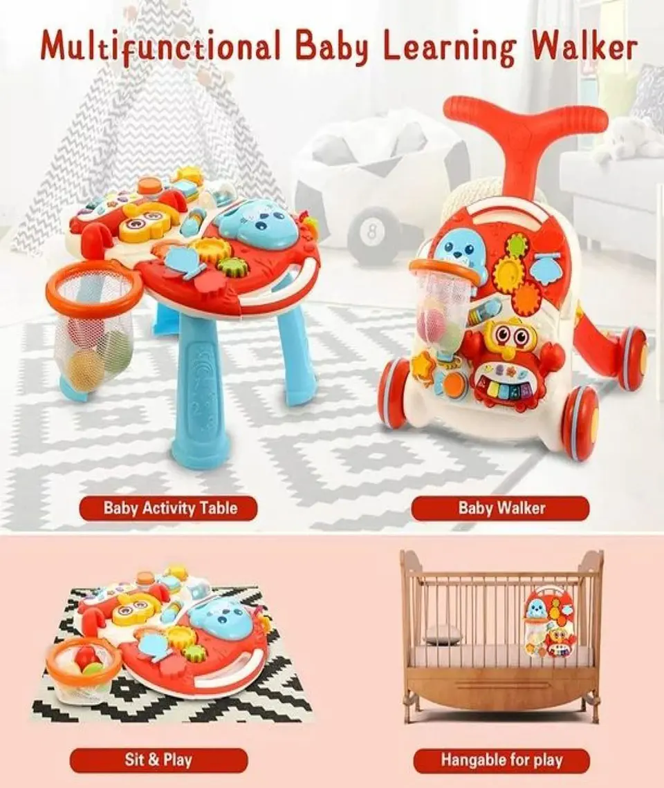 Andadera corre pasillo Musical Para Bebe Con Tablero Juegos 4