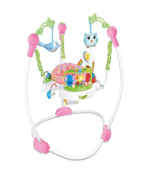Silla Arnés Saltarín Rosa con Accesorios