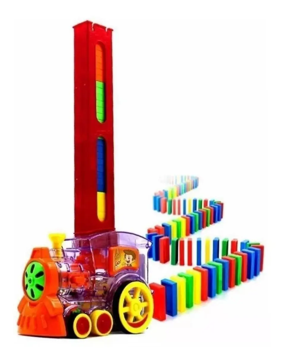 Tren Domino 60 Piezas Juguete Motricidad Bebés 1