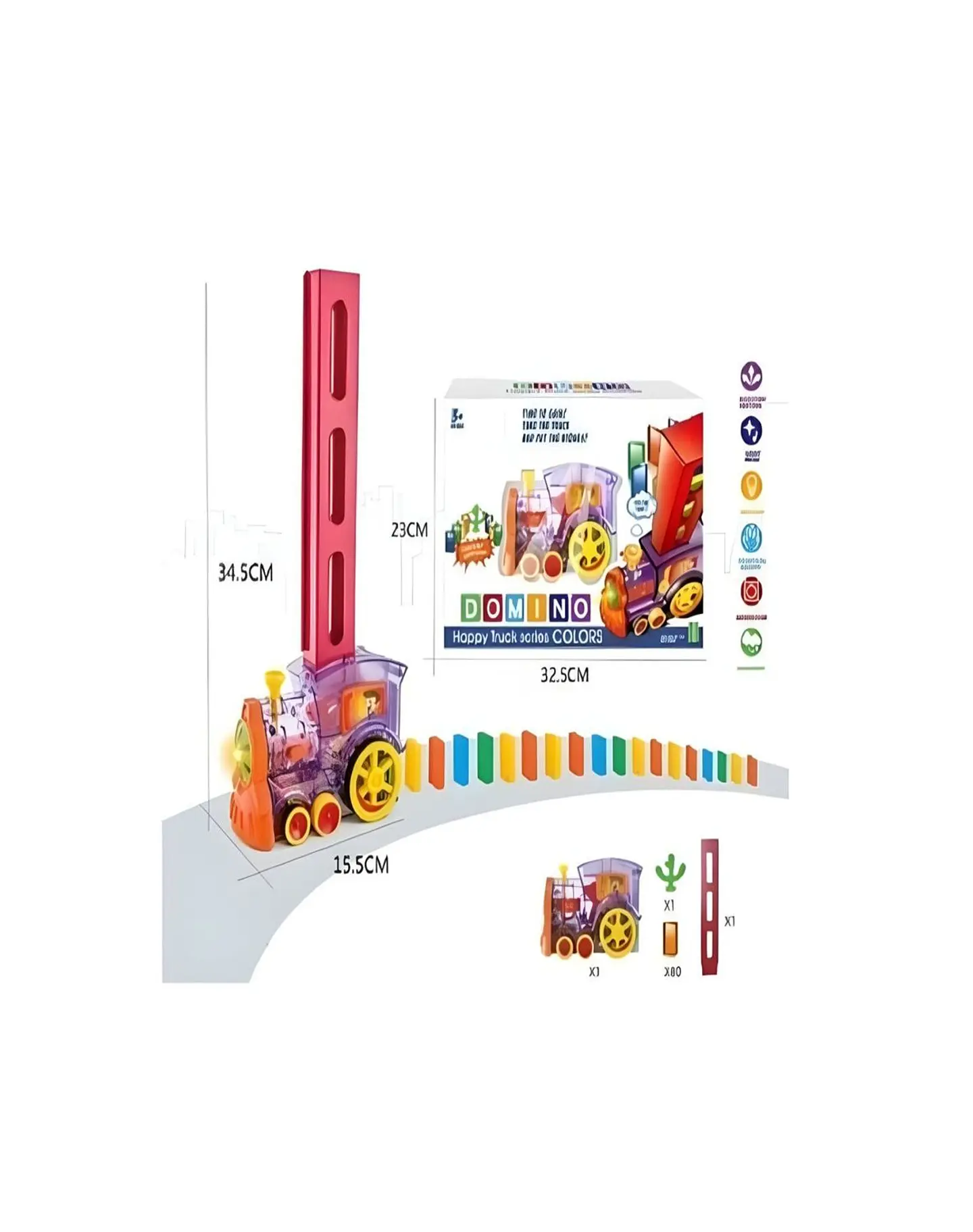 Tren Domino 60 Piezas Juguete Motricidad Bebés 3