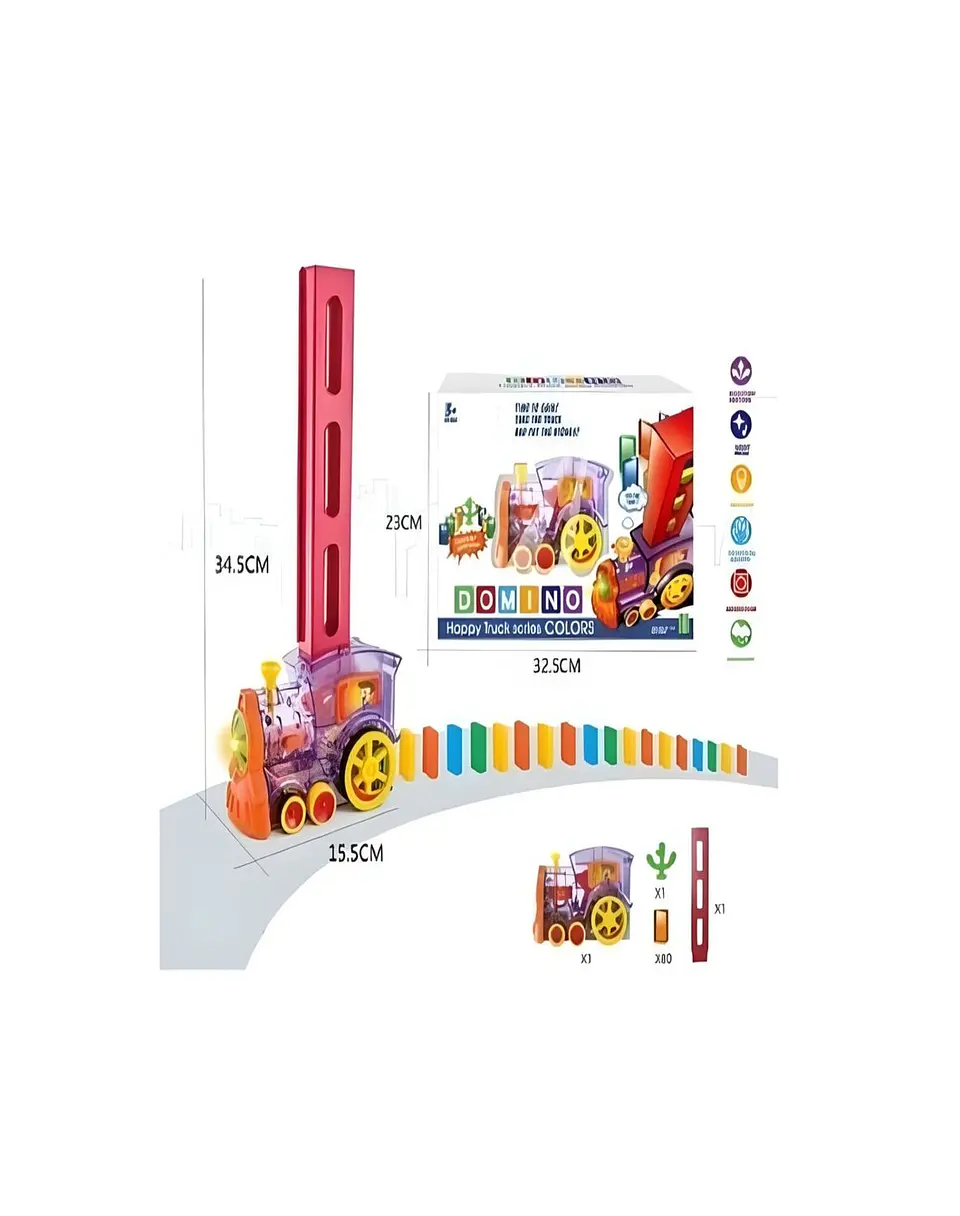 Tren Domino 60 Piezas Juguete Motricidad Bebés 3