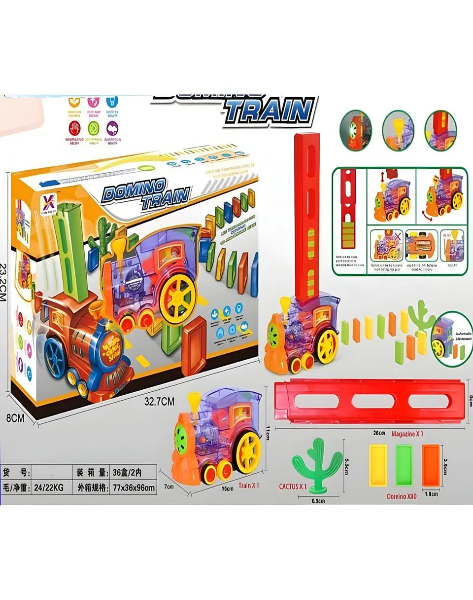 Tren Domino 60 Piezas Juguete Motricidad Bebés 4