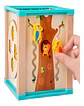 Cubo Madera Montessori Laberinto Didáctico Bebés - Miniatura 3