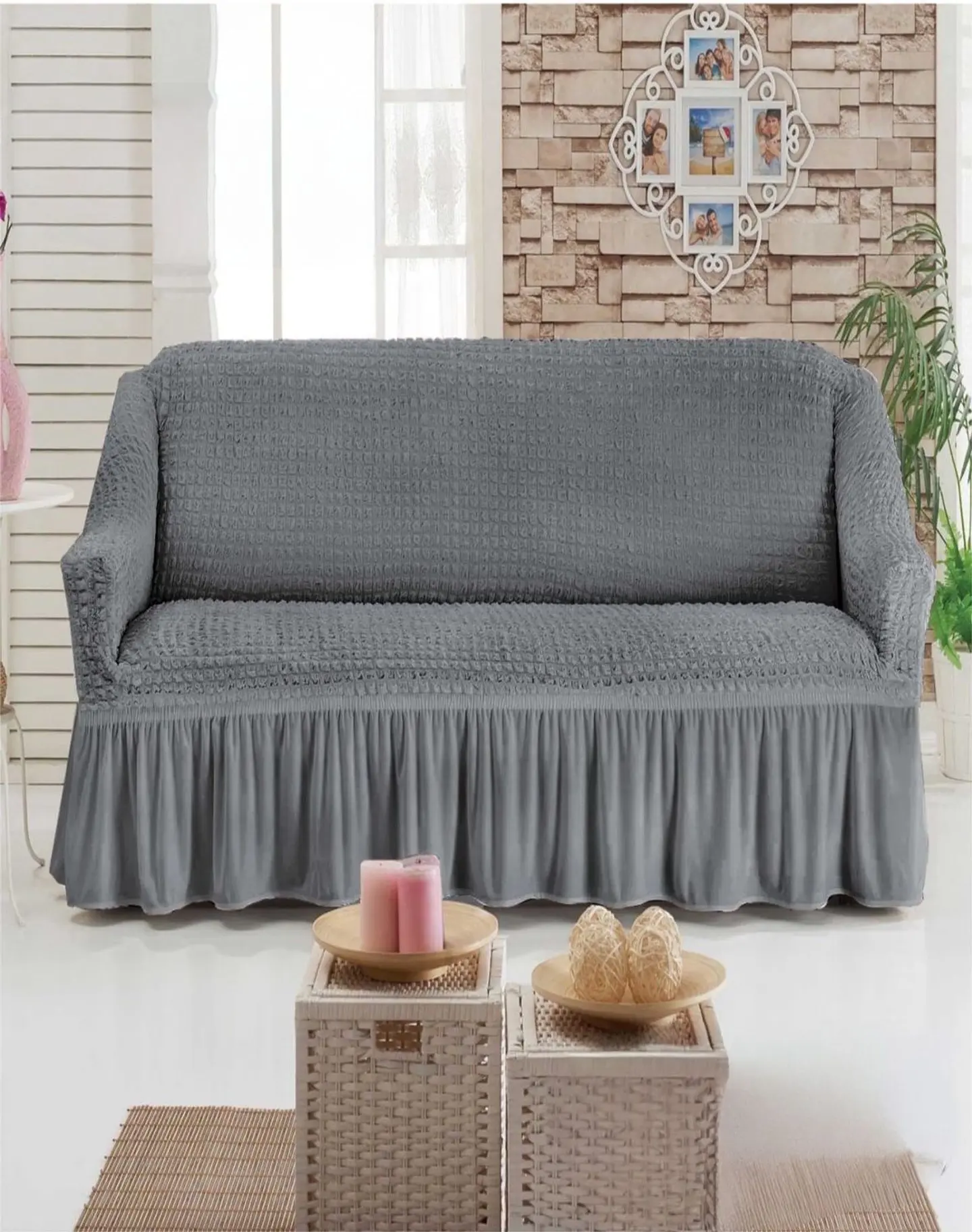 Fundas 3 Cuerpos Texturizadas - Cubre Sillón Turkos D6 3