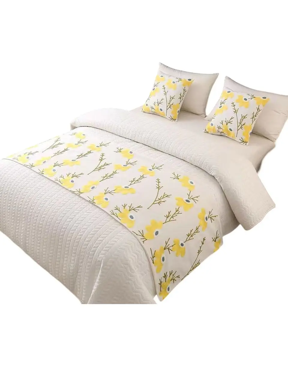 Piecera Bordada para Cama - Sin Fundas de Cojín D7 1