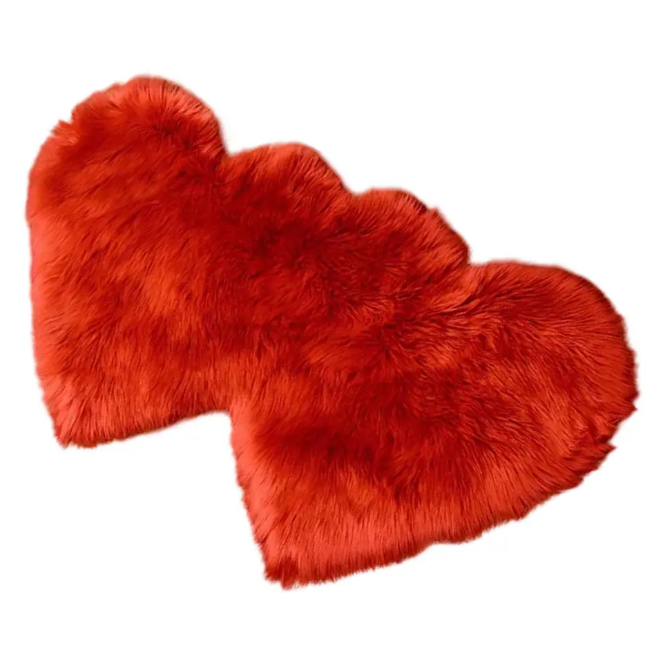 Alfombra Corazón Pelo Largo - Diseño Romántico C3 1