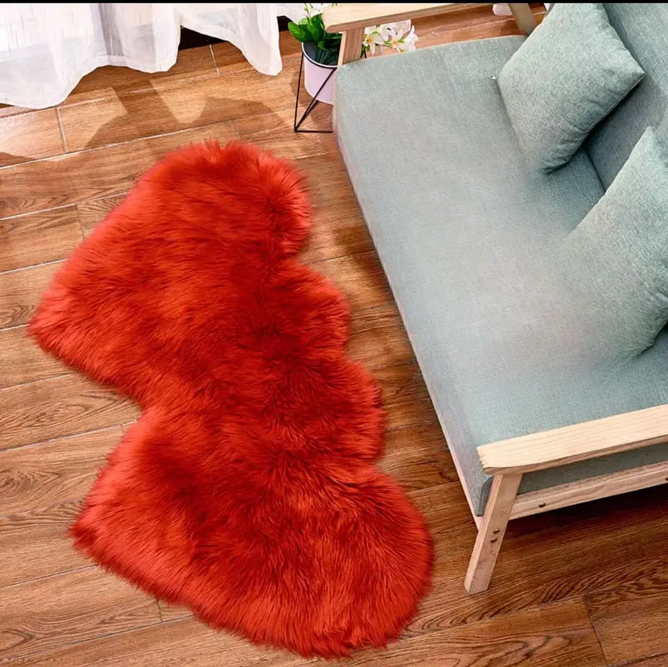 Alfombra Corazón Pelo Largo - Diseño Romántico C3 3