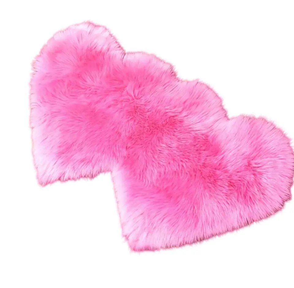 Alfombra Corazón Pelo Largo - Diseño Romántico C6 1