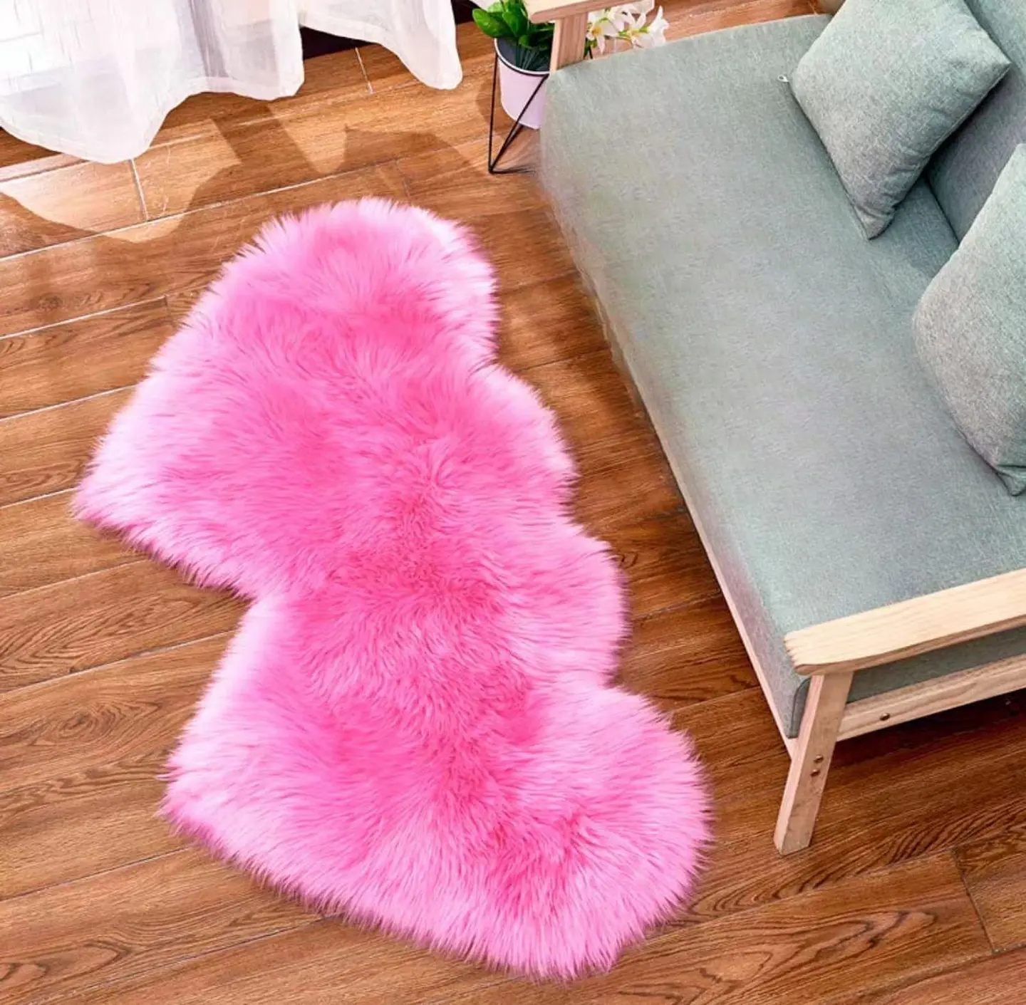 Alfombra Corazón Pelo Largo - Diseño Romántico C6 3