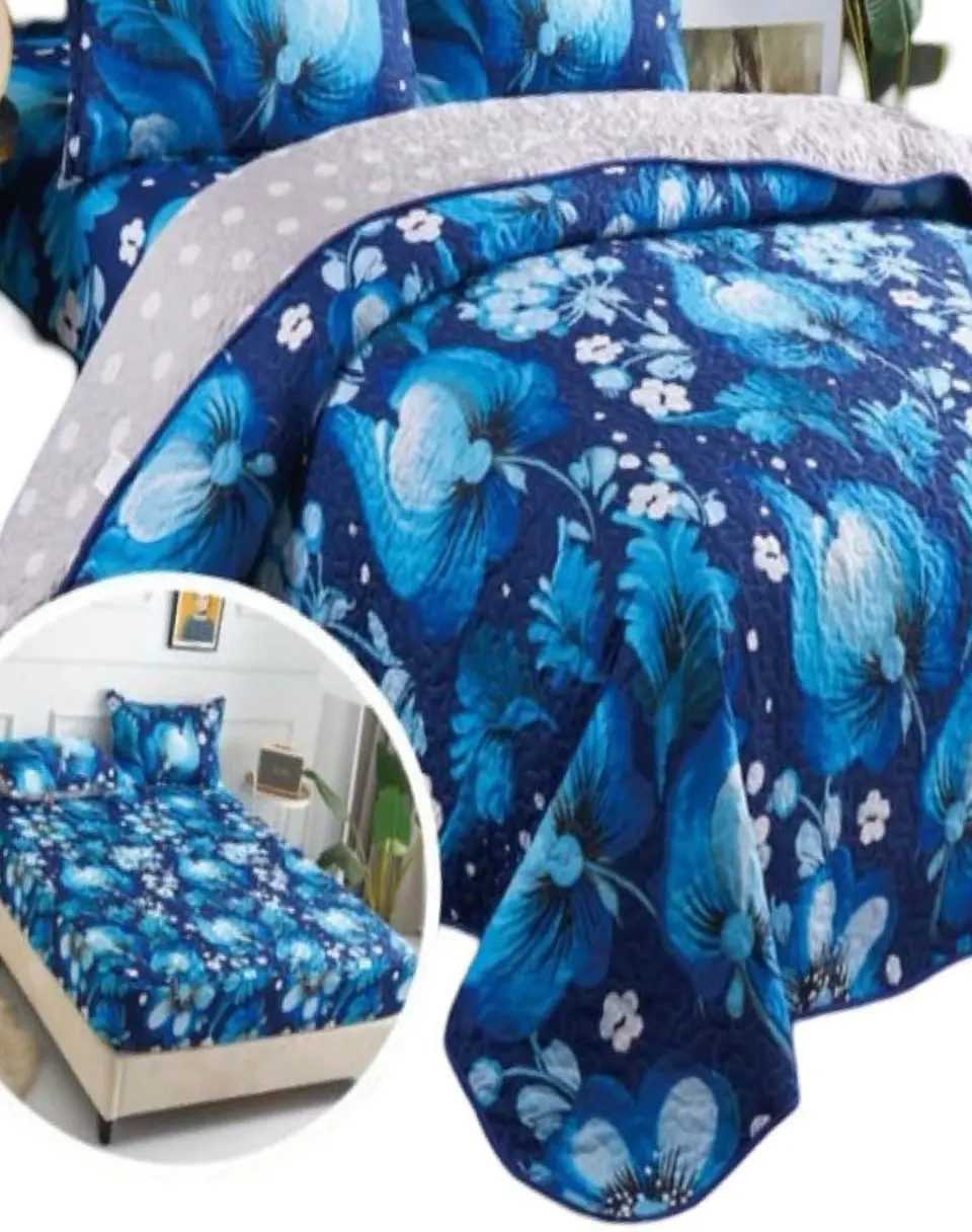 Cubrecama Quilt 5 Piezas con Sábana Incluida C1 2