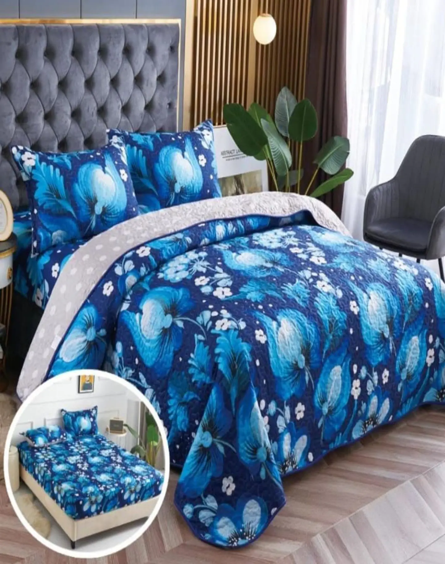 Cubrecama Quilt 5 Piezas con Sábana Incluida C1 3