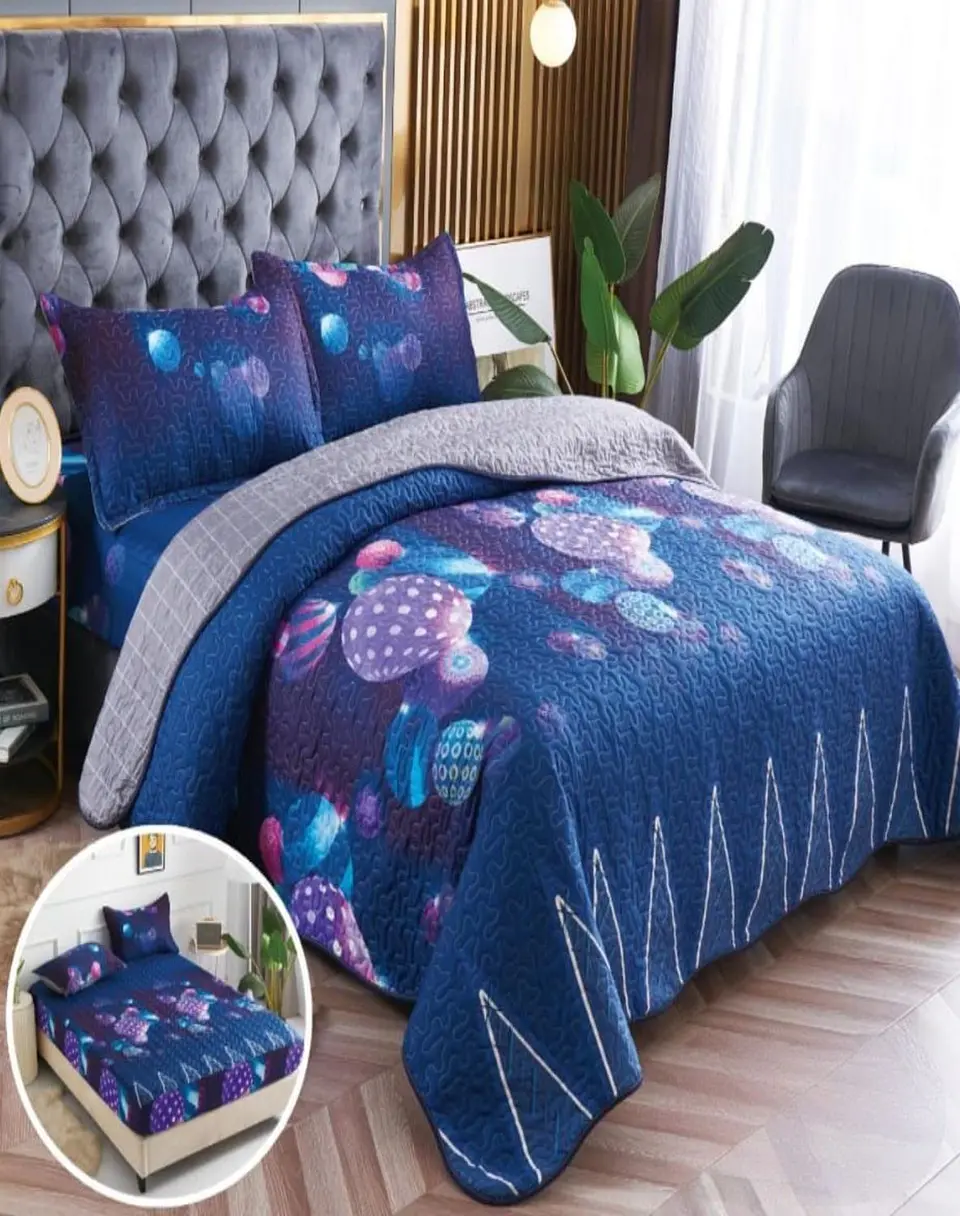 Cubrecama Quilt 5 Piezas con Sábana Incluida C4 3