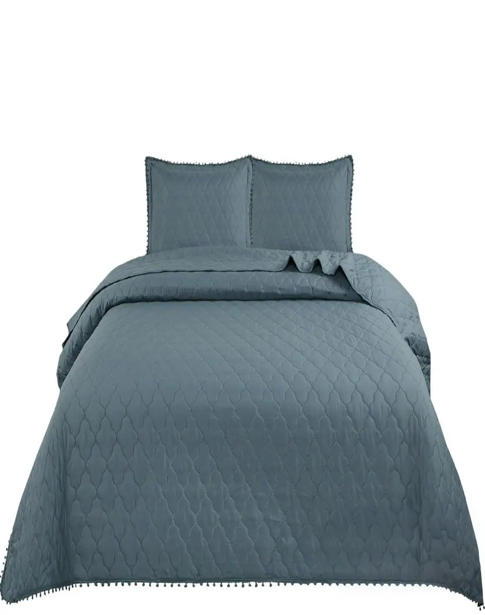 Cubrecamas Quilt Primavera Verano con Pompones B1 1