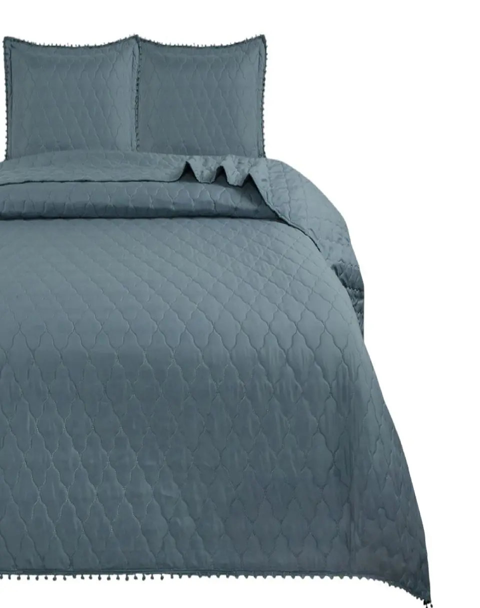 Cubrecamas Quilt Primavera Verano con Pompones B1 2