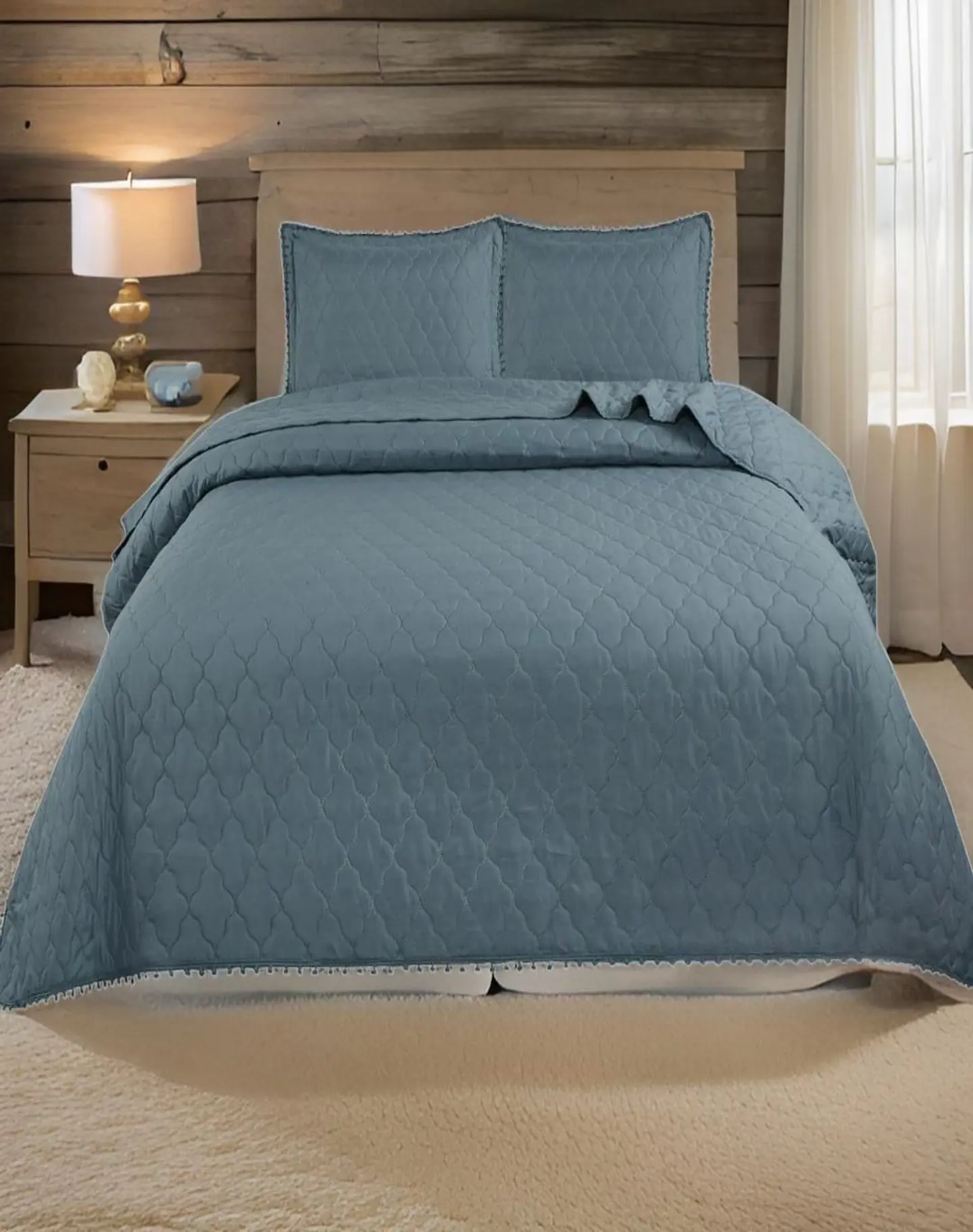 Cubrecamas Quilt Primavera Verano con Pompones B1 3