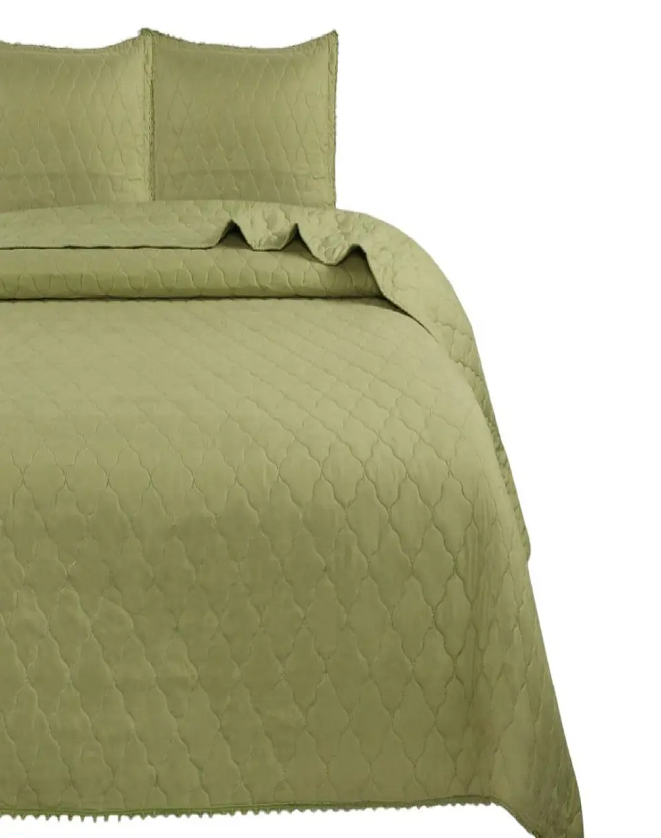 Cubrecamas Quilt Primavera Verano con Pompones B2 2