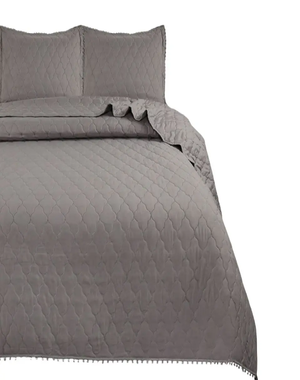 Cubrecamas Quilt Primavera Verano con Pompones B5 2