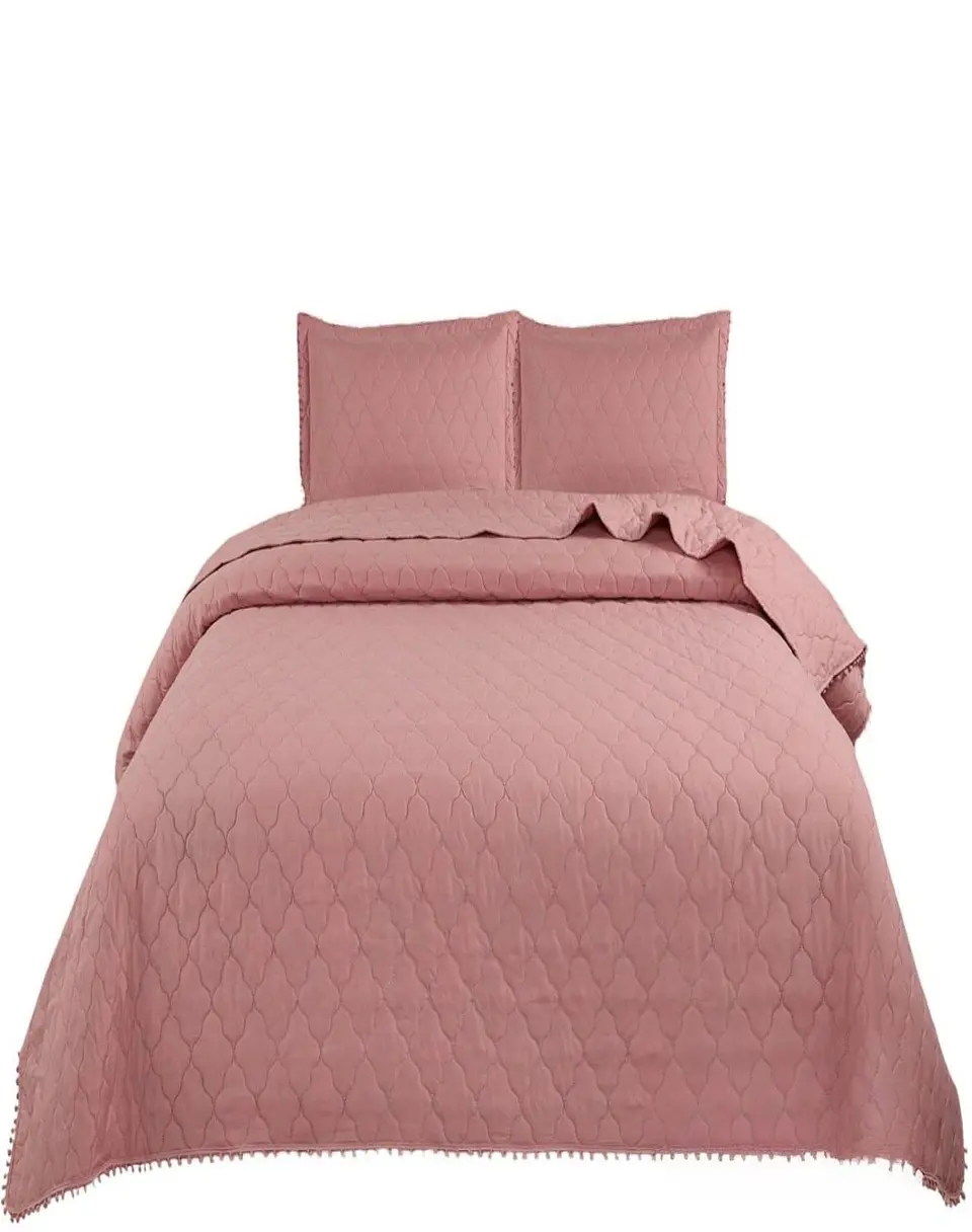 Cubrecamas Quilt Primavera Verano con Pompones B6 1