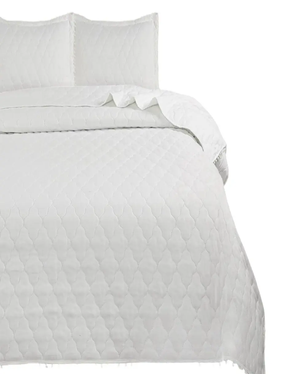 Cubrecamas Quilt Primavera Verano con Pompones B7 2
