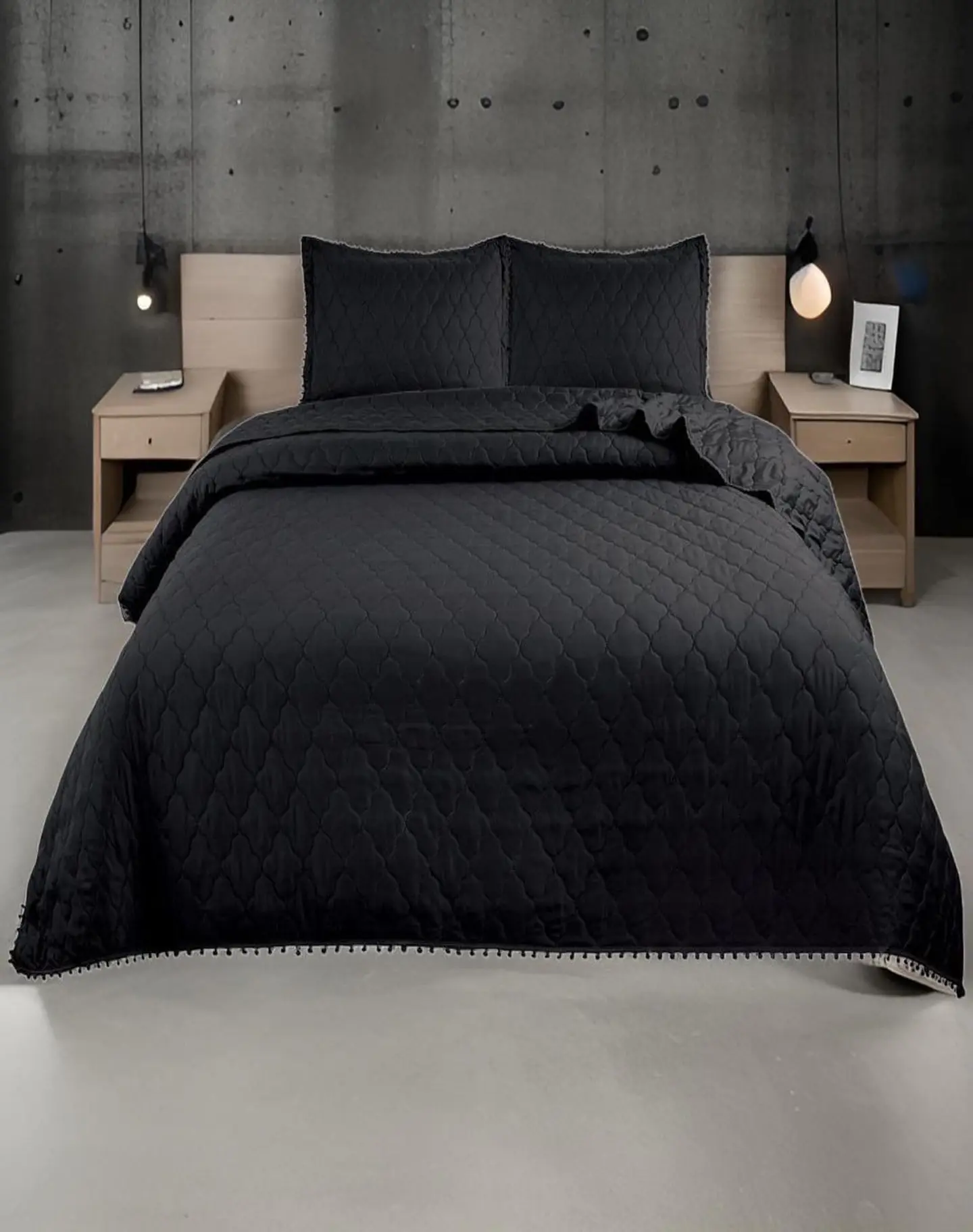 Cubrecamas Quilt Plaza y Media con Pompones B3 3