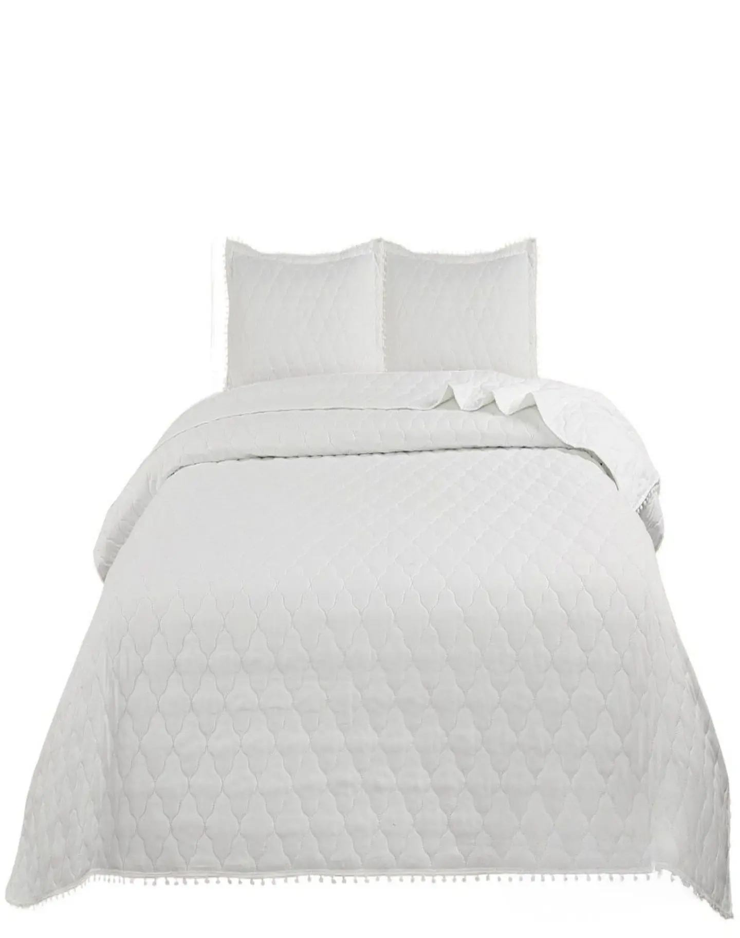 Cubrecamas Quilt Plaza y Media con Pompones B7 1