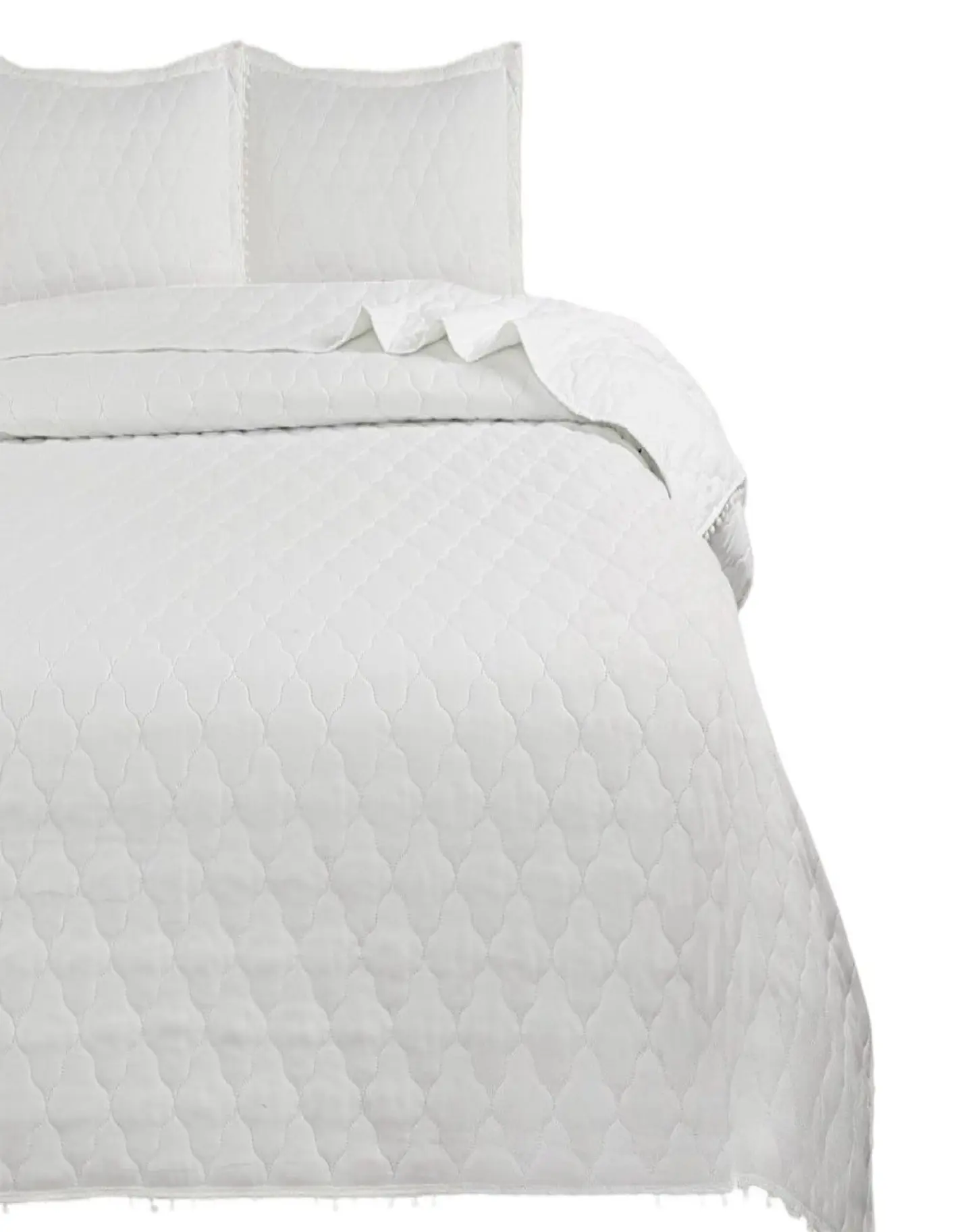 Cubrecamas Quilt Plaza y Media con Pompones B7 2