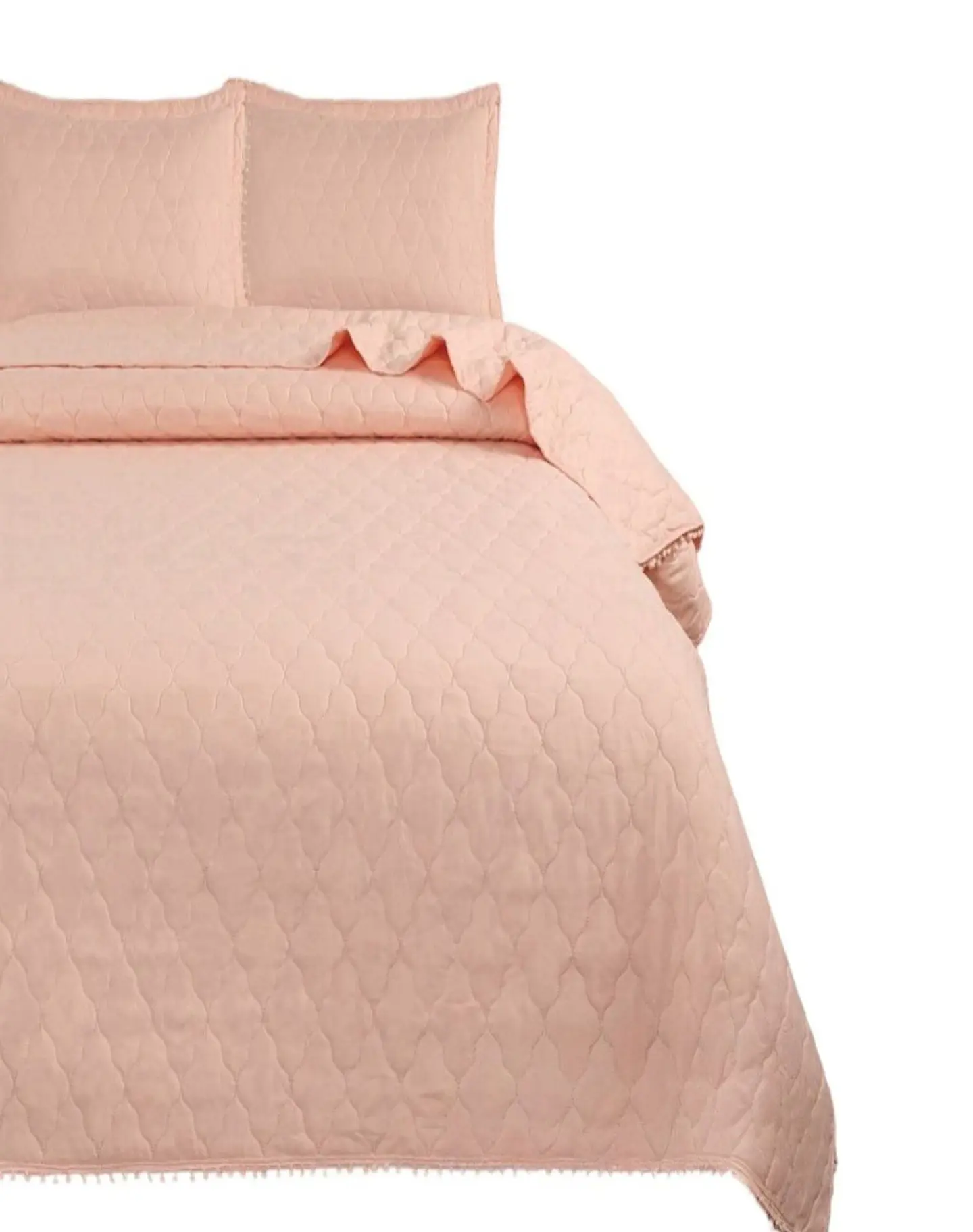 Cubrecamas Quilt Plaza y Media con Pompones B9 2
