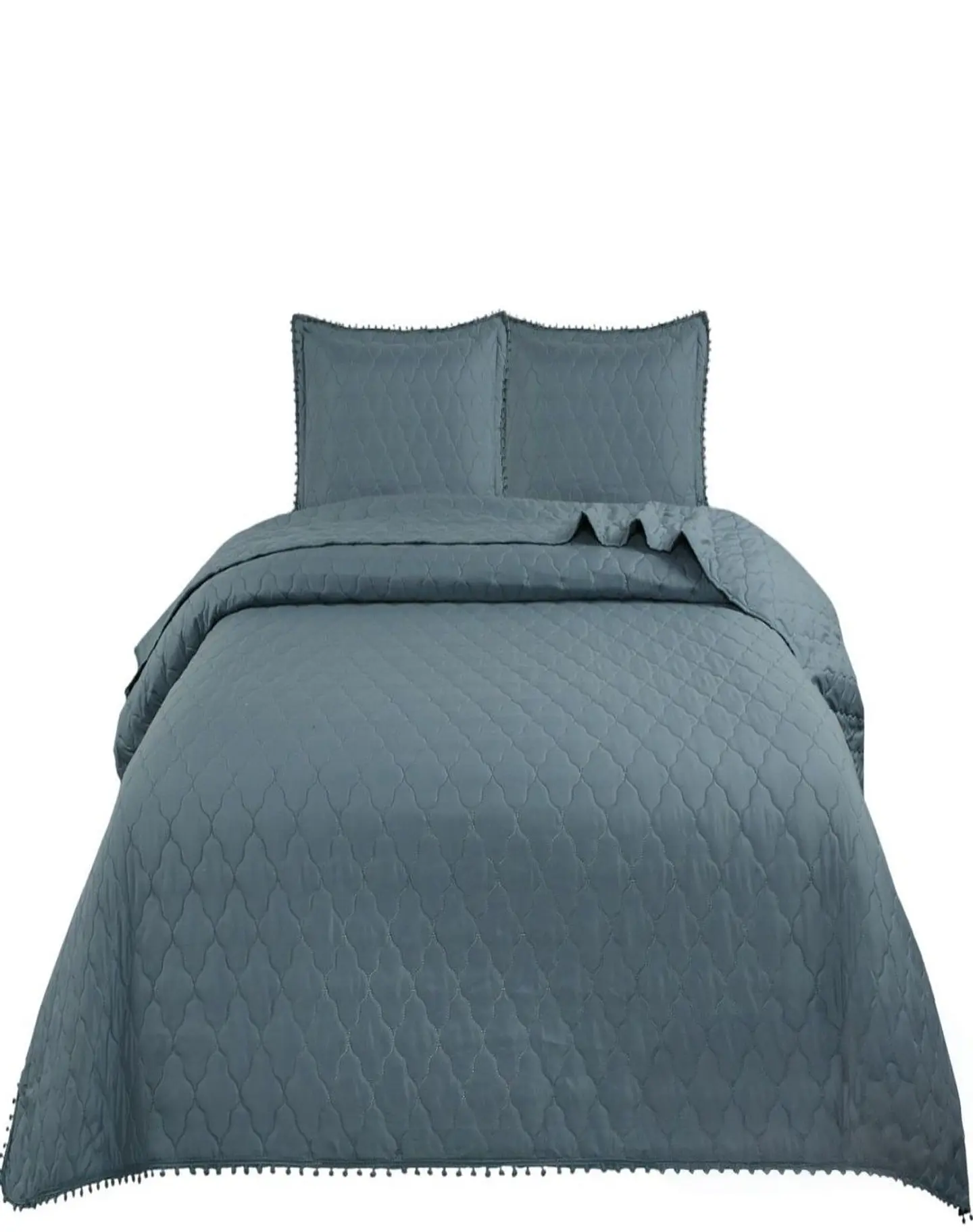 Cubrecamas Quilt 2 Plazas con Pompones C1 1