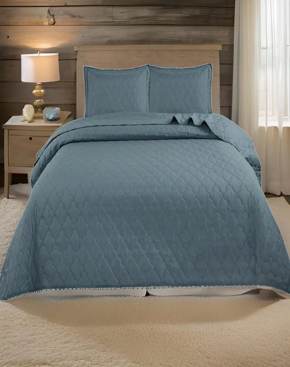Cubrecamas Quilt 2 Plazas con Pompones C1 3
