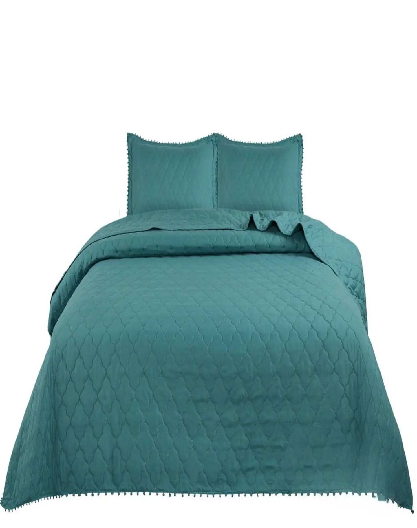Cubrecamas Quilt 2 Plazas con Pompones C4 1