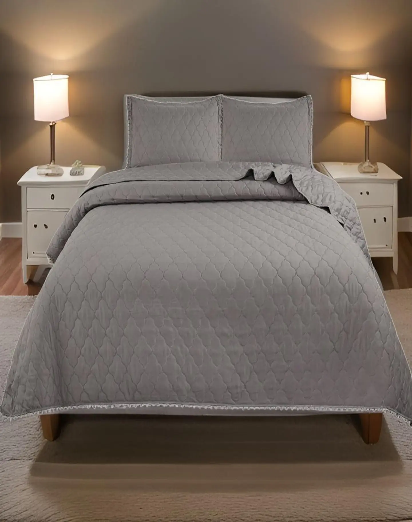 Cubrecamas Quilt 2 Plazas con Pompones C5 3