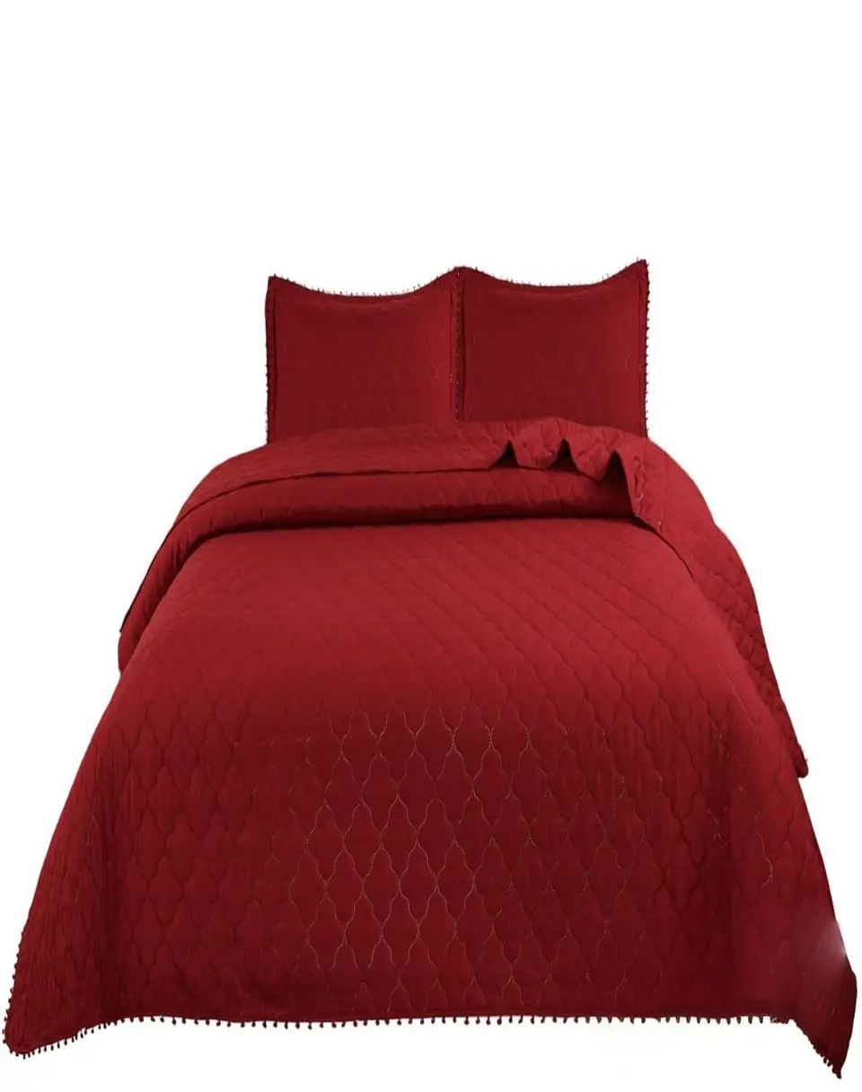 Cubrecamas Quilt 2 Plazas con Pompones C10 1