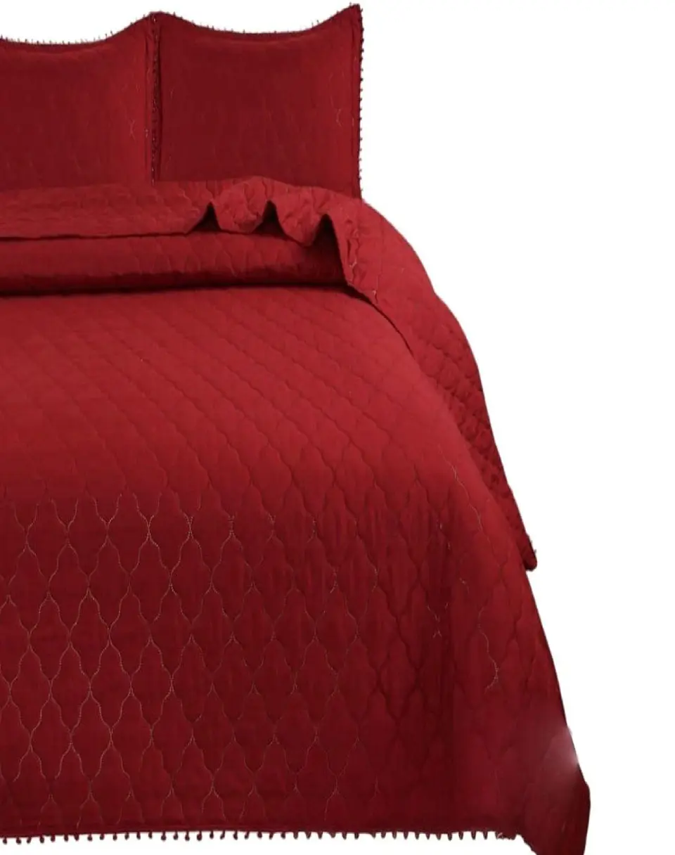 Cubrecamas Quilt 2 Plazas con Pompones C10 2