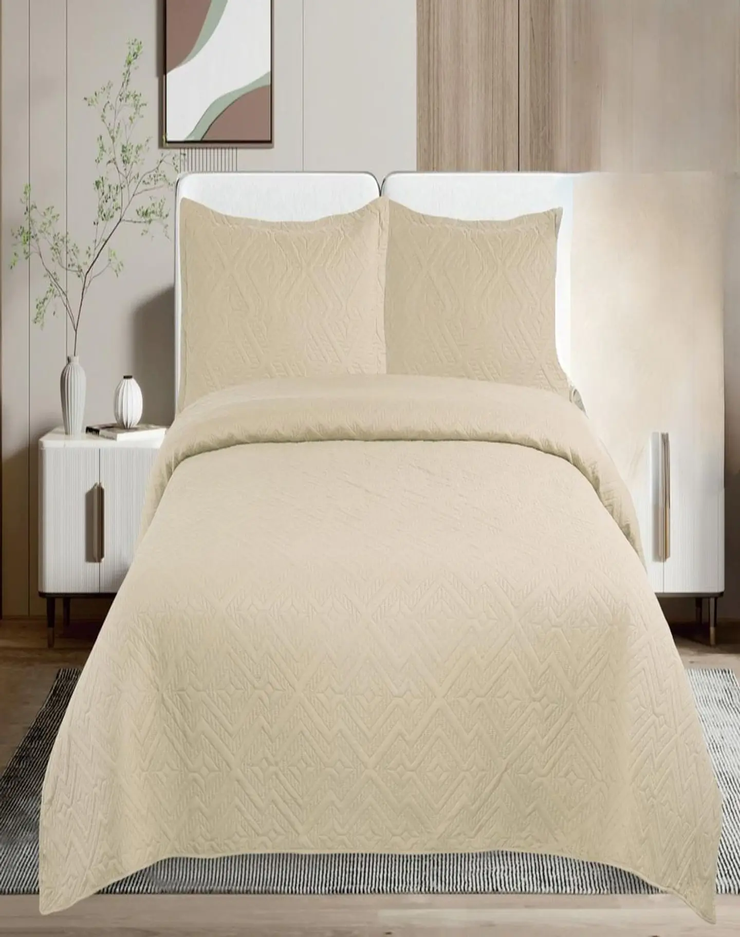 Cubrecama Quilt Unicolor Plaza y Media Verano E2 3