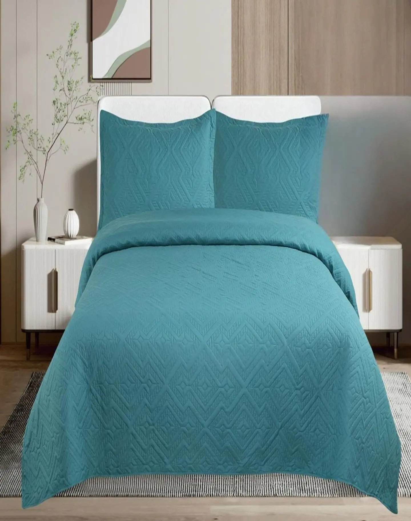 Cubrecama Quilt Unicolor Verano Dos Plazas Ligero E1 3