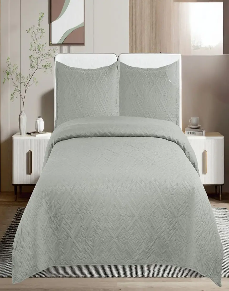 Cubrecama Quilt Unicolor Verano Dos Plazas Ligero E2 3
