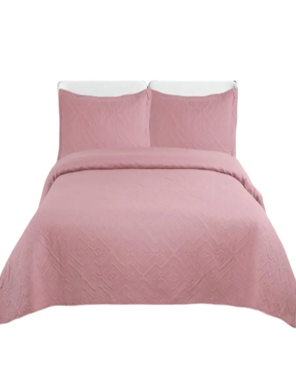 Cubrecama Quilt Unicolor Verano Dos Plazas Ligero E7 2