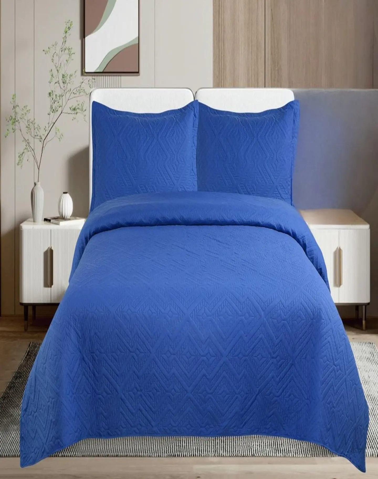 Cubrecama Quilt Unicolor Verano Dos Plazas Ligero E9 3