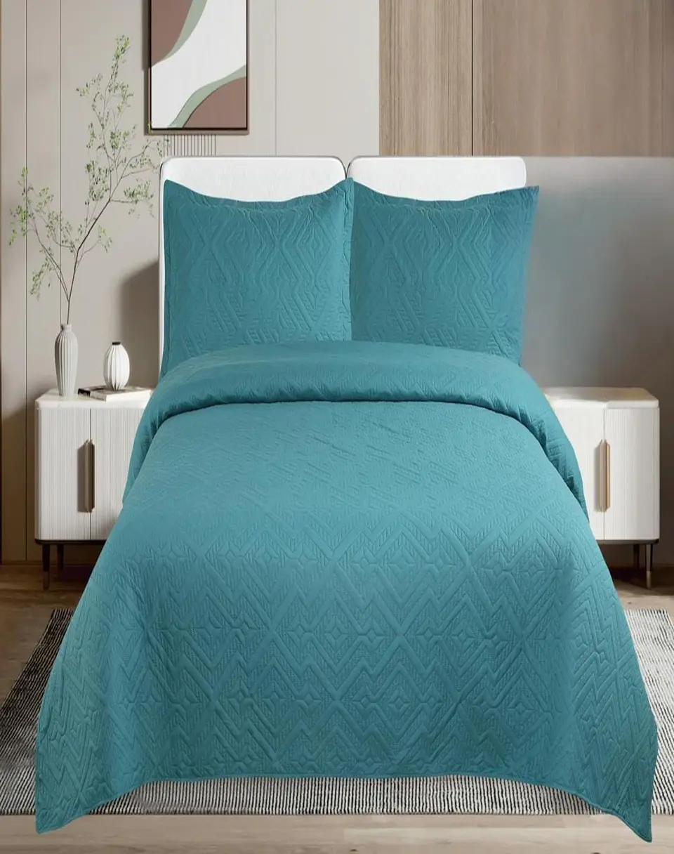 Cubrecama Quilt Verano King Unicolor Ligero E1 3