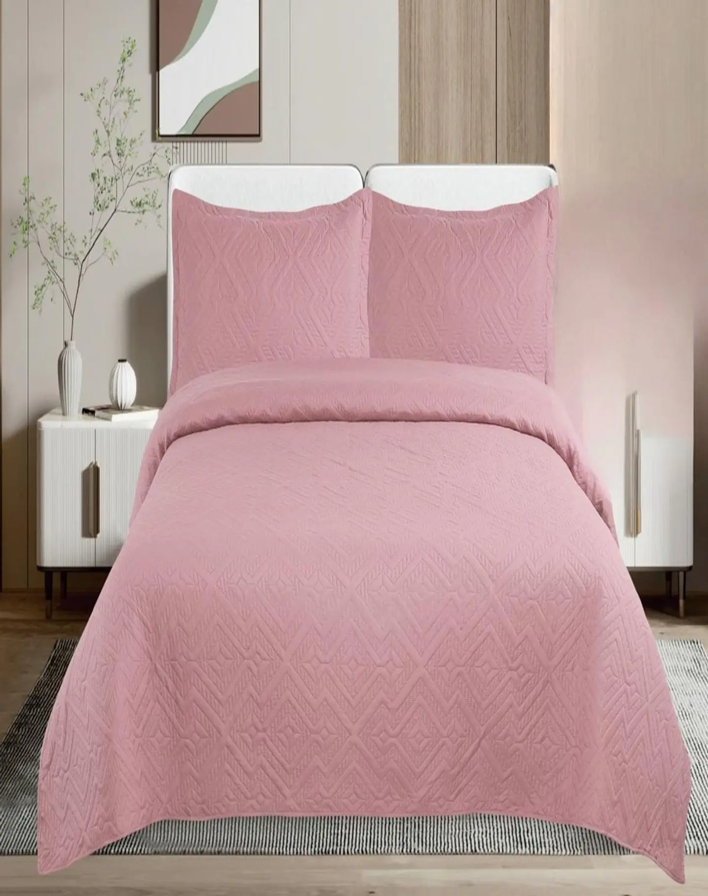 Cubrecama Quilt Verano King Unicolor Ligero E3 3