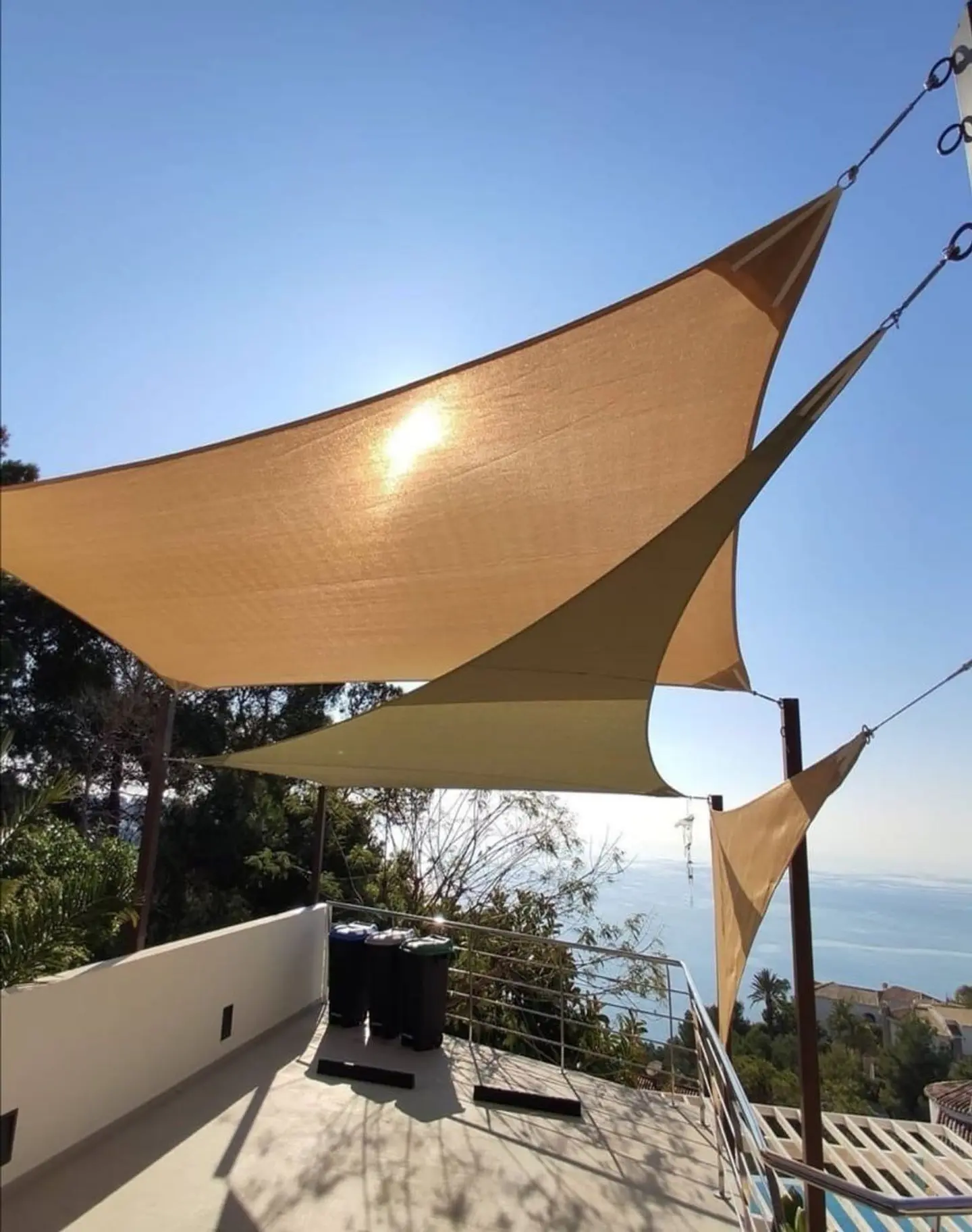Lona Toldo Vela Sombra 5x5m Protección UV Exterior 3