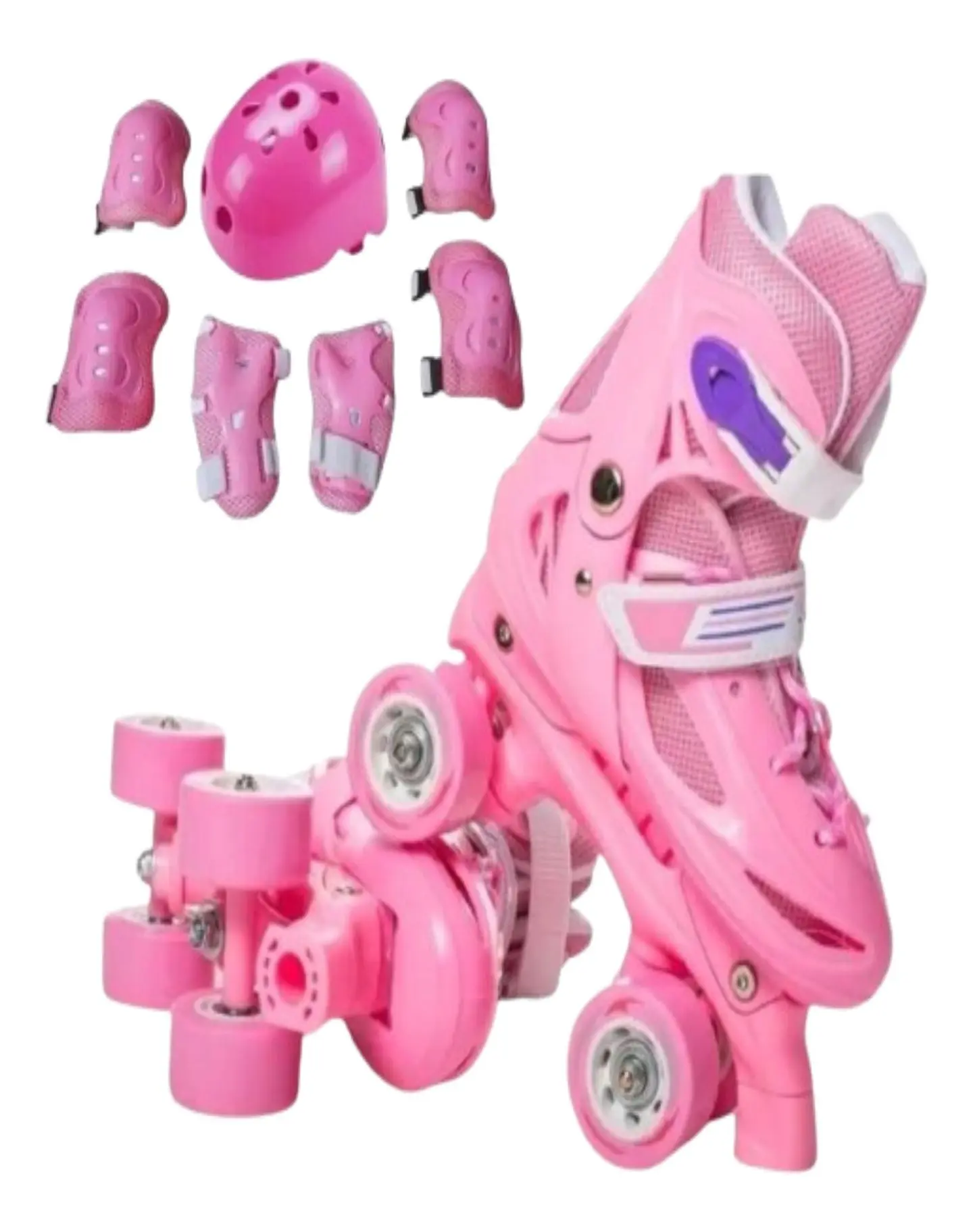 Patines 4 Ruedas Ajustables+Kit Protección Talla XS27-30 1