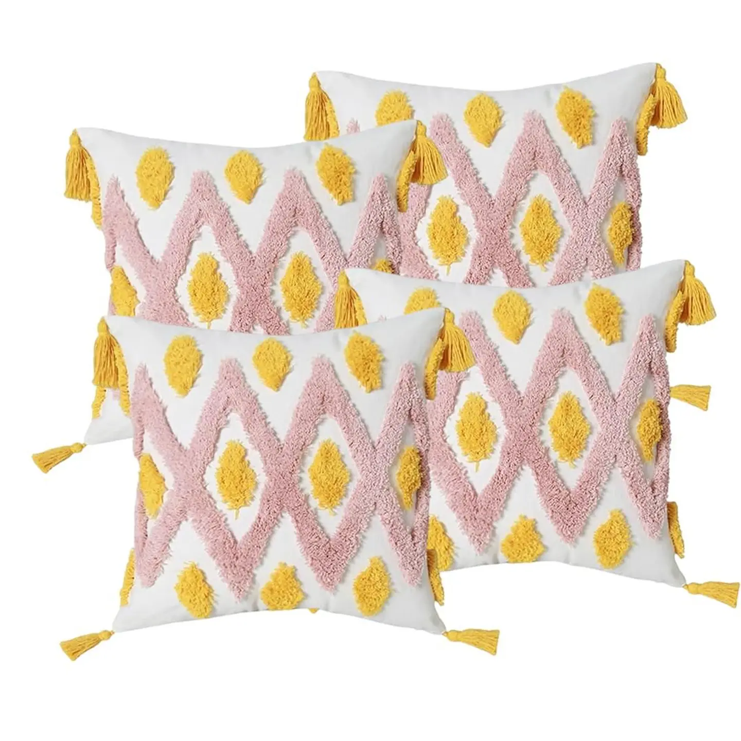 SET 4 FUNDA PARA COJIN MODELO BOHO 45X45 C16 2