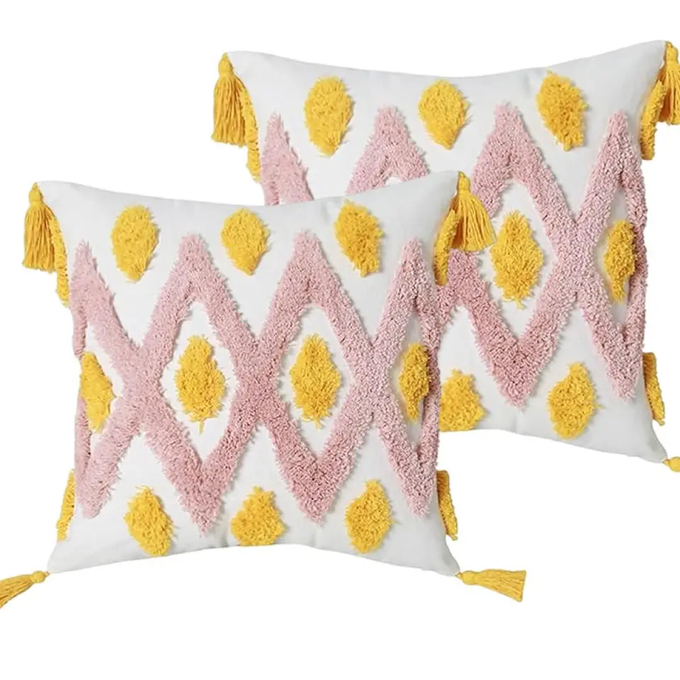 SET 4 FUNDA PARA COJIN MODELO BOHO 45X45 C16 3